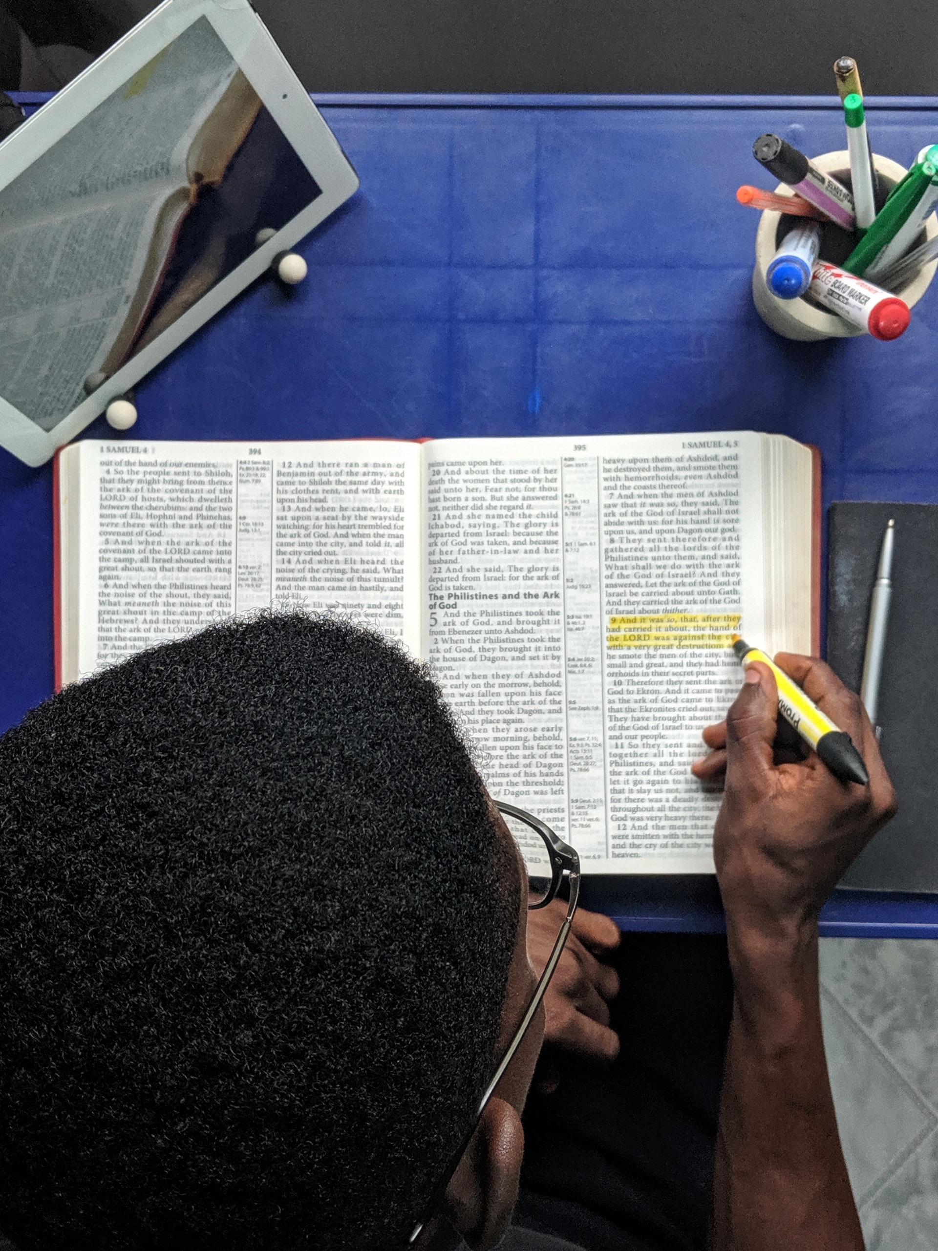 Man reading the Bible